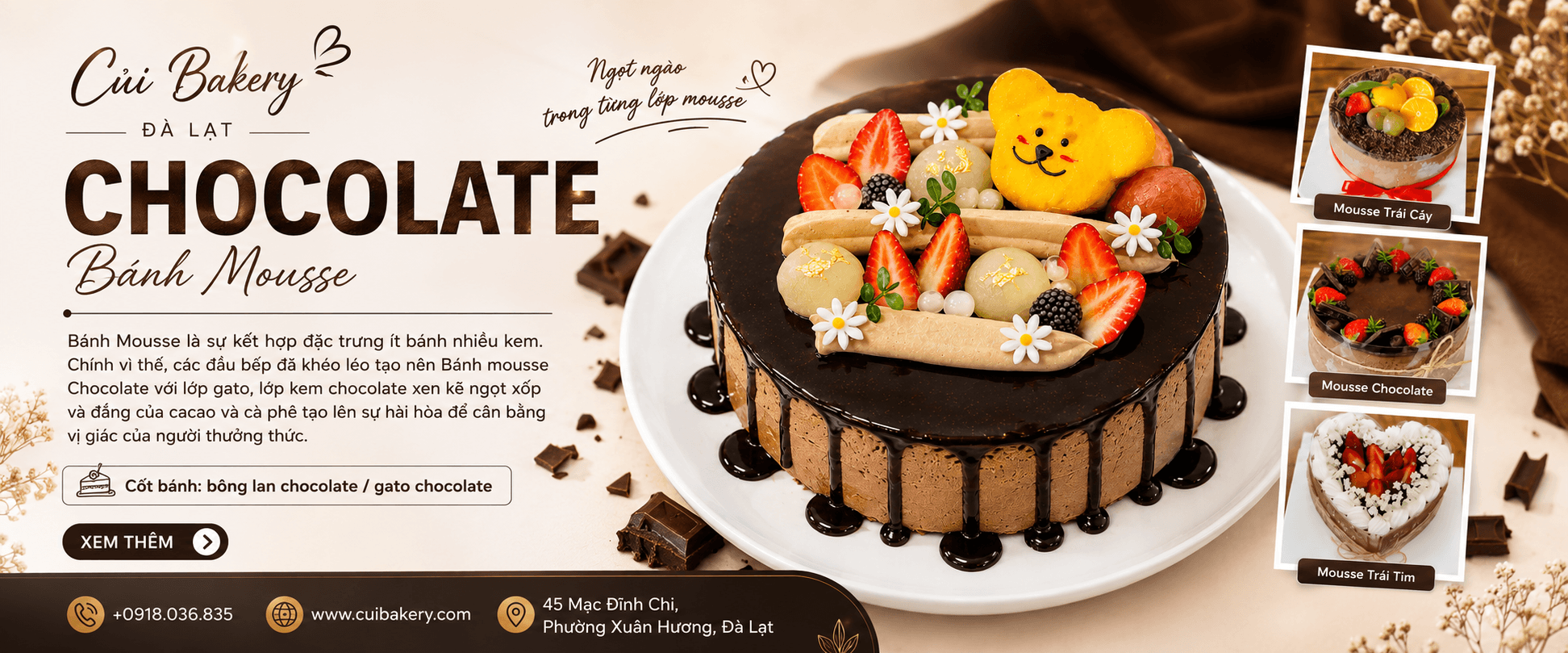 Mẫu Bánh Mousse Chocolate